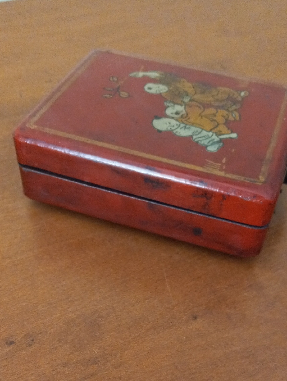 Handpainted Chinese Rosewood Trinket Box - Picture 4 of 8
